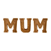 QDStores  Mum Letters Wood with Embossed Pattern - 56.5cm