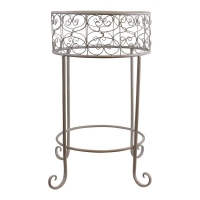 QDStores  Cream Scroll Metal Plant Stand
