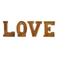 QDStores  Love Letters Wood with Embossed Pattern - 67cm