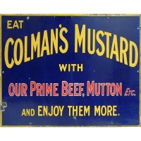 QDStores  Vintage Colmans Mustard Sign Metal Wall Mounted - 25cm
