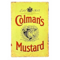 QDStores  Colemans Mustard Sign Metal Wall Mounted - 41cm