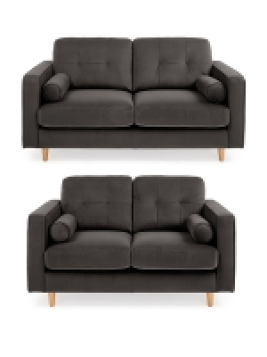 LittleWoods Very Home Heaton 3 + 2 Fabric Sofas (Buy & SAVE!) - Dark Grey