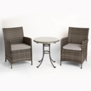 RobertDyas  Monaco Traditional Rattan Bistro Set Grey