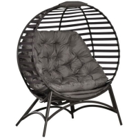 RobertDyas  Outsunny Egg Chair w/Soft Cushion and Side Pocket - Brown