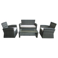 QDStores  Deluxe Rattan Garden Furniture Set by Wensum - 4 Seats Cream