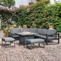 QDStores  Outsunny 6-Piece Aluminium Garden Furniture Set