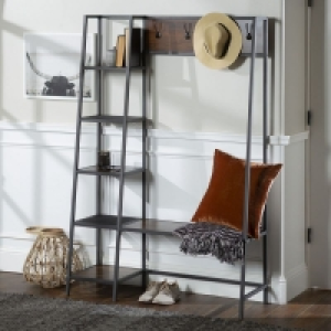 QDStores  Rustic Tall Shelving Unit Black 5 Shelves