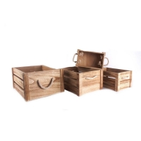 QDStores  4 x Wood Crates - Natural
