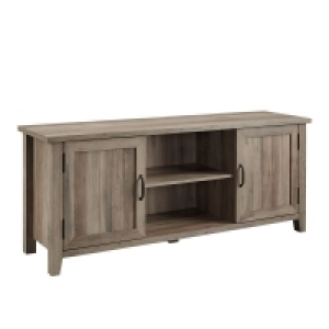 QDStores  Rustic TV Unit Brown 4 Shelves 2 Doors