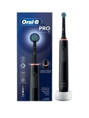 LittleWoods Oral B Pro 3 3000 All-Black Cross Action Electric Toothbrush