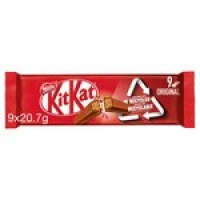 Morrisons  Kit Kat 2 Finger Milk Chocolate Biscuit Bar Multipack 9 Pack