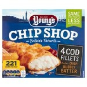 Youngs Chip Shop 4 Cod Fillets &pound;4.00