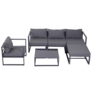 RobertDyas  Outsunny 6 Piece Modular Garden Sofa Set - Grey