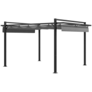 RobertDyas  Outsunny 3x4m Retractable Aluminium Pergola Canopy - Grey