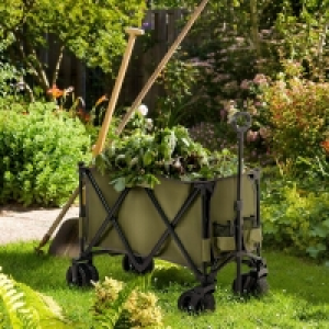 QDStores  Outsunny Folding Garden Trolley on Wheels