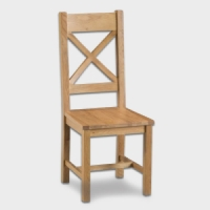 QDStores  Cotswold Oak Cross Back Dining Chair Natural