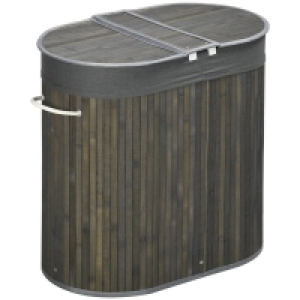 QDStores  Homcom Bamboo Laundry Basket With Lid