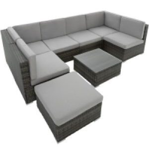 Tectake Rattan Garden Furniture Lounge Venice - Dark Grey &pound;481.99