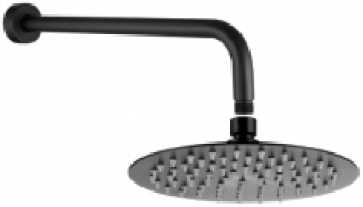 Bristan Black Wall Mounted Round Shower Head & Arm