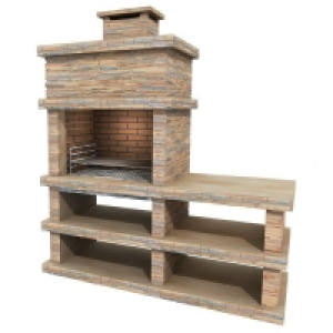 QDStores  Londres Light Stone Masonry Garden Charcoal BBQ by Callow