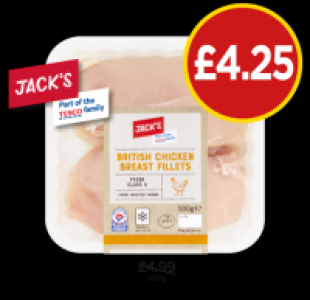 Jacks British Chicken Breast Fillets £4.25