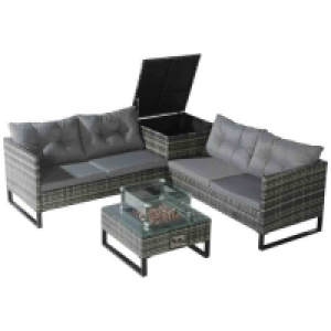 Home Treats Patio Furniture Set w/ Sofa Firepit & Table £475.99
