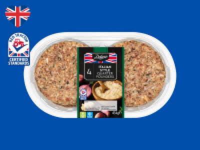 Deluxe 4 Italian-Style British Beef Quarter Pounders