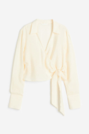 Cropped wrapover blouse