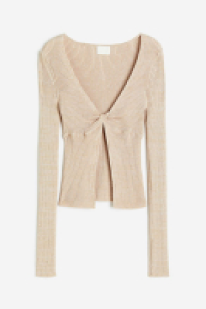 Rib-knit knot-detail top