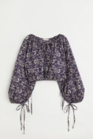 Balloon-sleeved cropped blouse £19.00