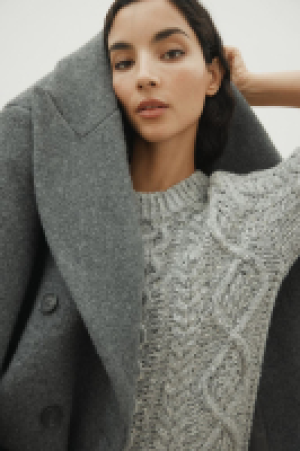 Wool-blend cable-knit jumper