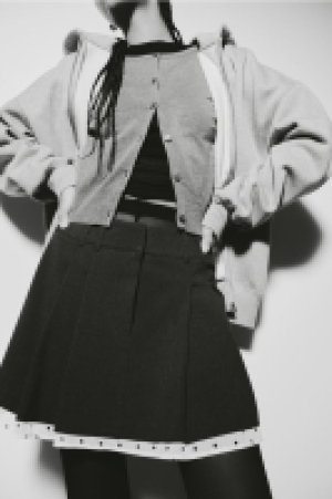 Pleated mini skirt