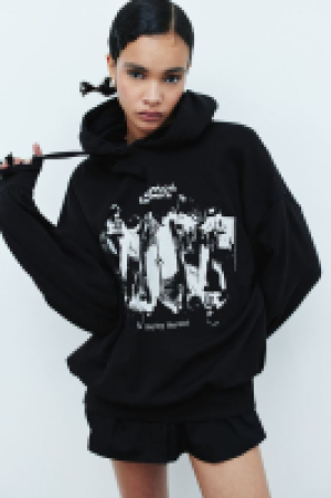 HM  Oversized print-motif hoodie