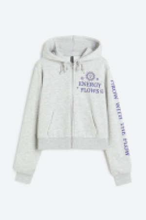Printed zip-through hoodie £12.00