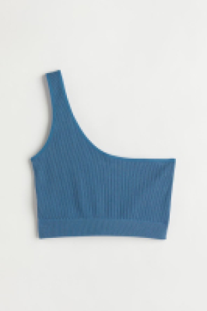 Ribbed one-shoulder seamless top