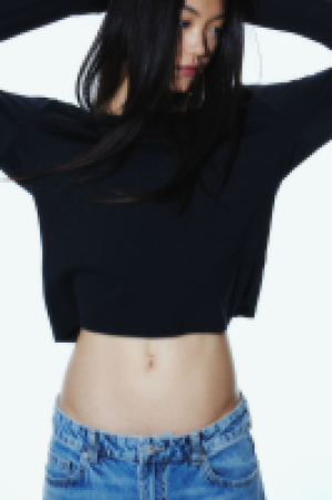 Sheer boat-neck top