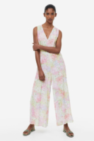 Crêpe V-neck jumpsuit