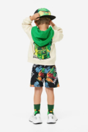 Printed zip-through hoodie