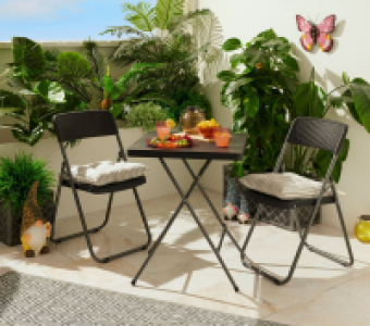 tofs  Rattan Effect Folding Bistro Set