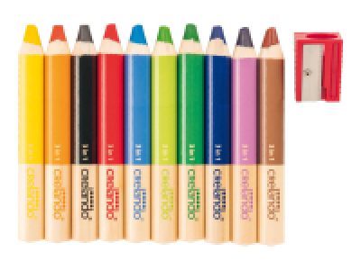 Crelando 3-in-1 Coloured Pencils - 10 Pack