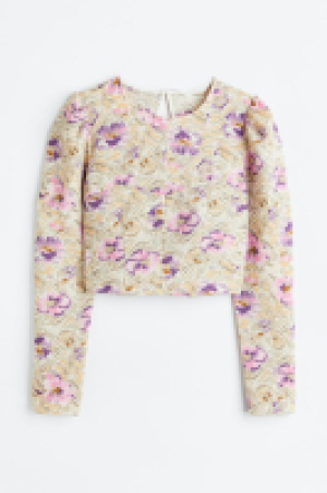 Cropped crêpe blouse