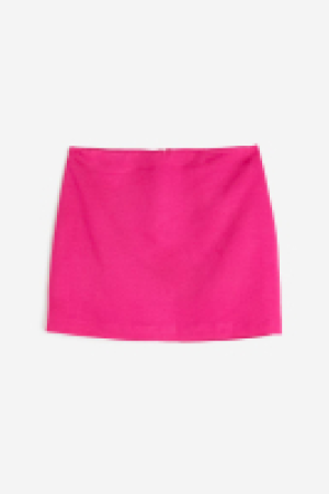 Linen-blend mini skirt