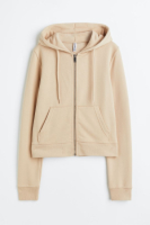 Fitted zip-through hoodie