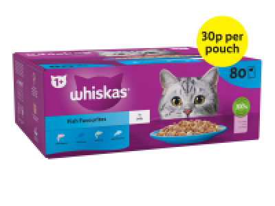Whiskas Fish Favourites in Jelly Cat Food Pouches
