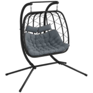 Outsunny PE Hanging Swing Chair w/ Thick Cushion - Black &pound;208.99