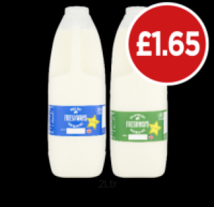 Freshways Whole Milk, Semi-Skimmed £1.65