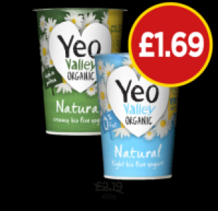 Yeo Valley Organic Natural, 0% Fat £1.69