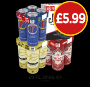 Fosters, Carling, Strongbow, Cruzcampo