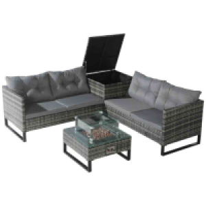 RobertDyas  Home Treats Patio Furniture Set w/ Sofa Firepit & Table