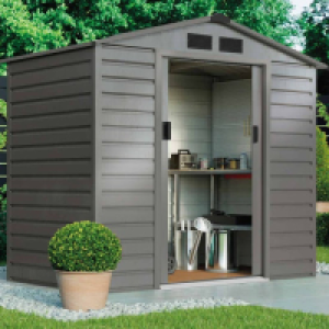 Garden Gear Apex Metal Shed 7 X 4.2Ft Grey Aluminium